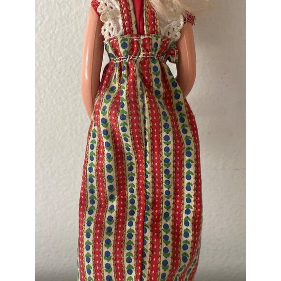1973 Mattel SUNSHINE FAMILY MOM DAD Dolls Red Floral Dress Blue Overalls Vintage - Picture 7 of 16